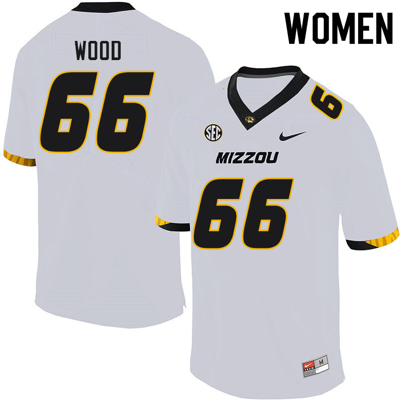 Women #66 Connor Wood Missouri Tigers College Football Jerseys Sale-White - Click Image to Close